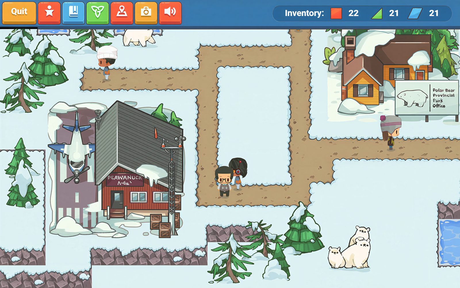 Grades 3–6 exploration game screen from TVO mPower