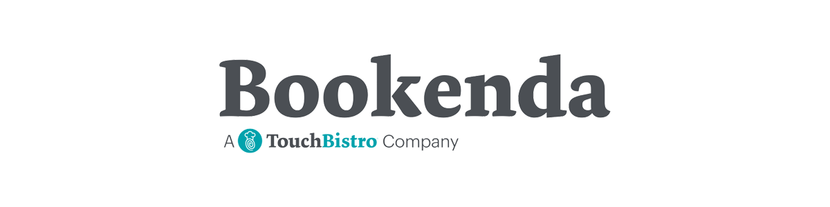 The Bookenda lockup — "A TouchBistro Company" under someone else's wordmark